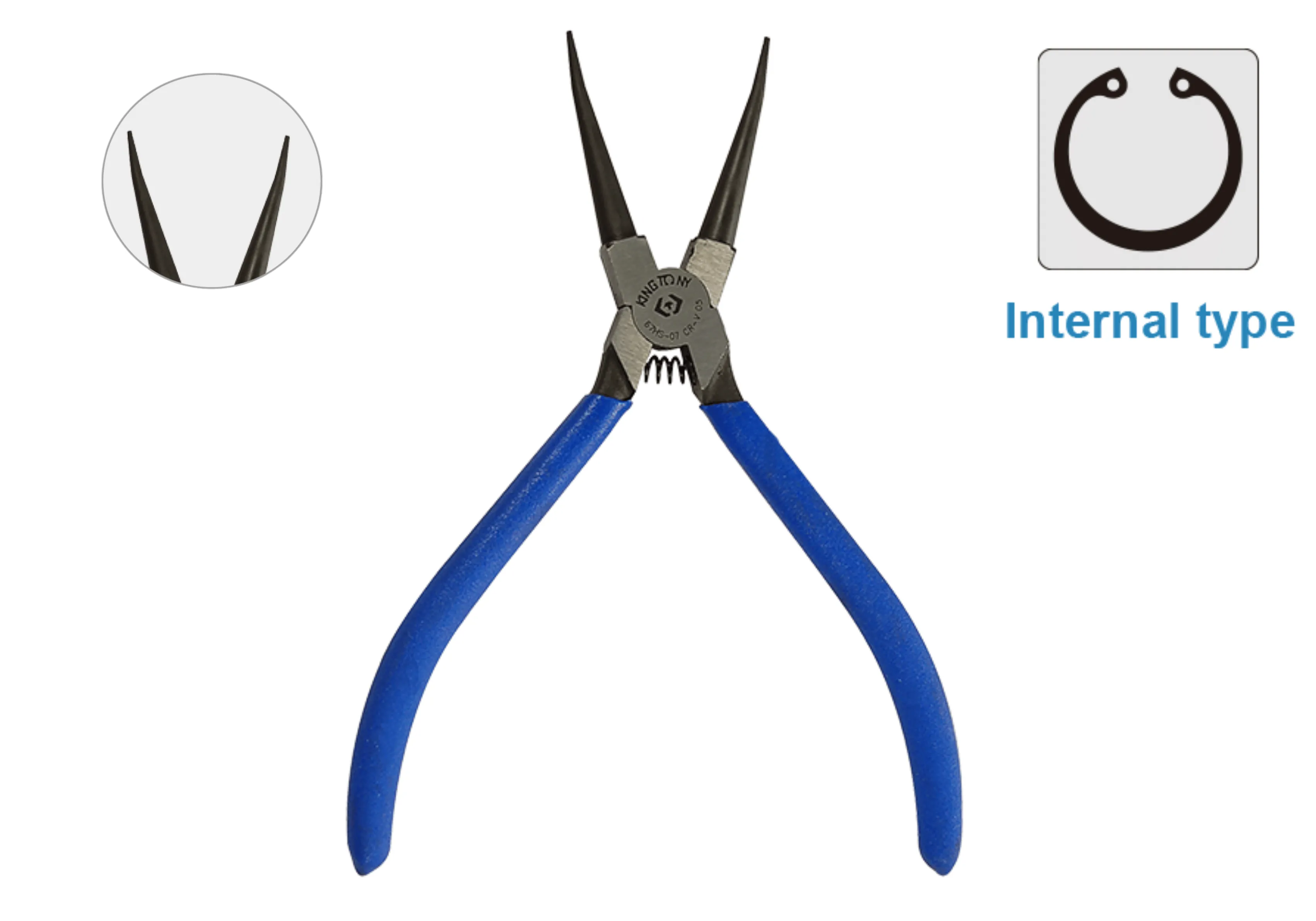 Kìm mở phe (Circlip Pliers) KINGTONY 67HS-07 chính hãng (Internal type) (Japanese type)