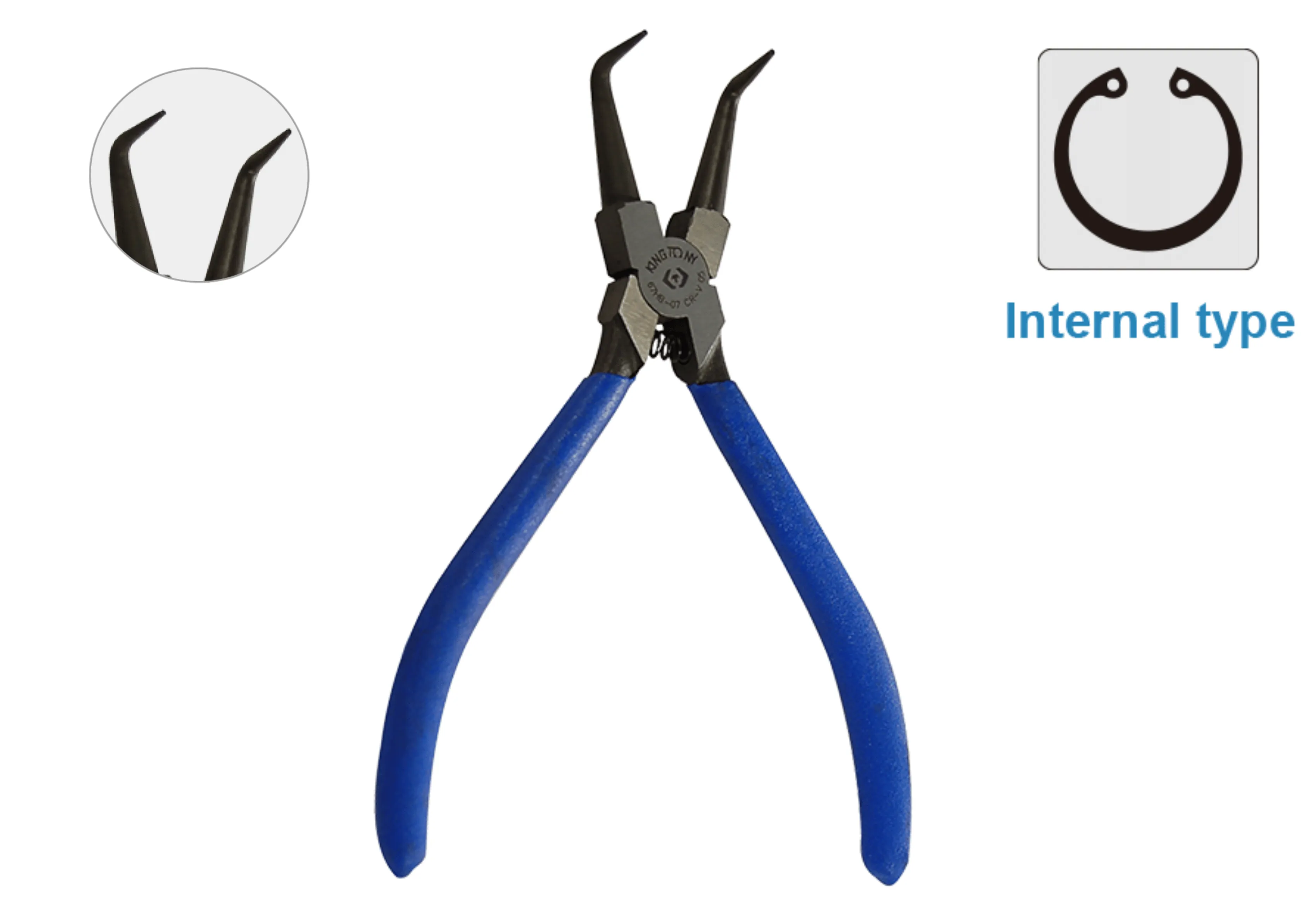 Kìm mở phe (Circlip Pliers) KINGTONY 67HB-07 chính hãng (Internal type) (Japanese type)