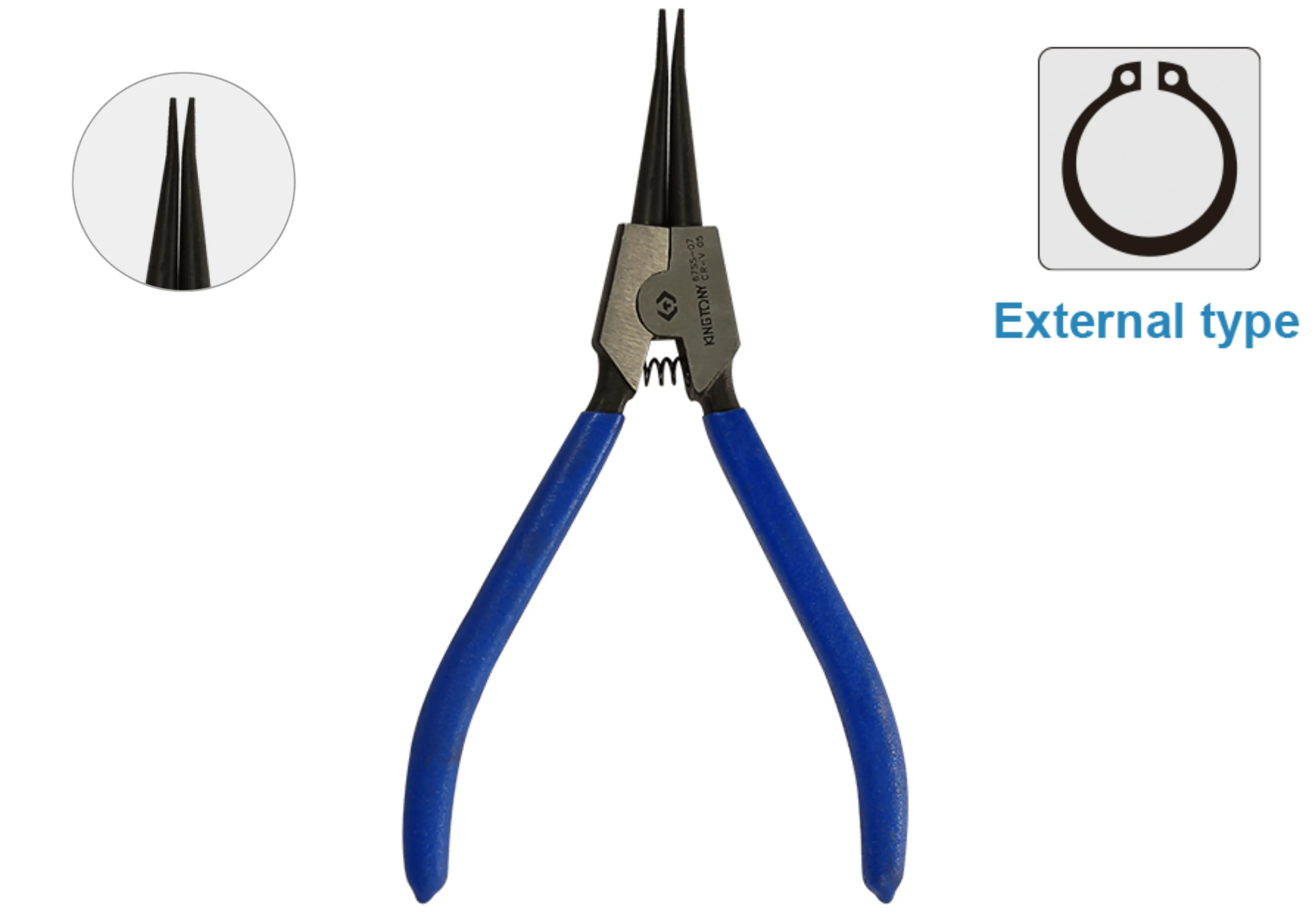 Kìm mở phe (Circlip Pliers) KINGTONY 67SS-07 chính hãng (External type) (Japanese type)