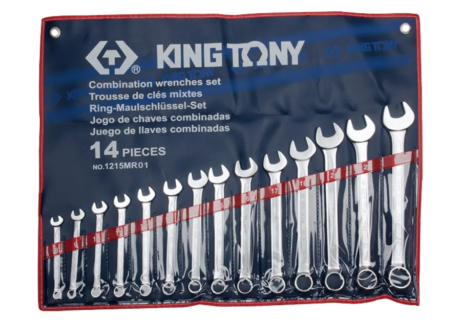 Bộ cờ lê (Combination Wrench) 1215MR01 KINGTONY 14 chi tiết chính hãng 