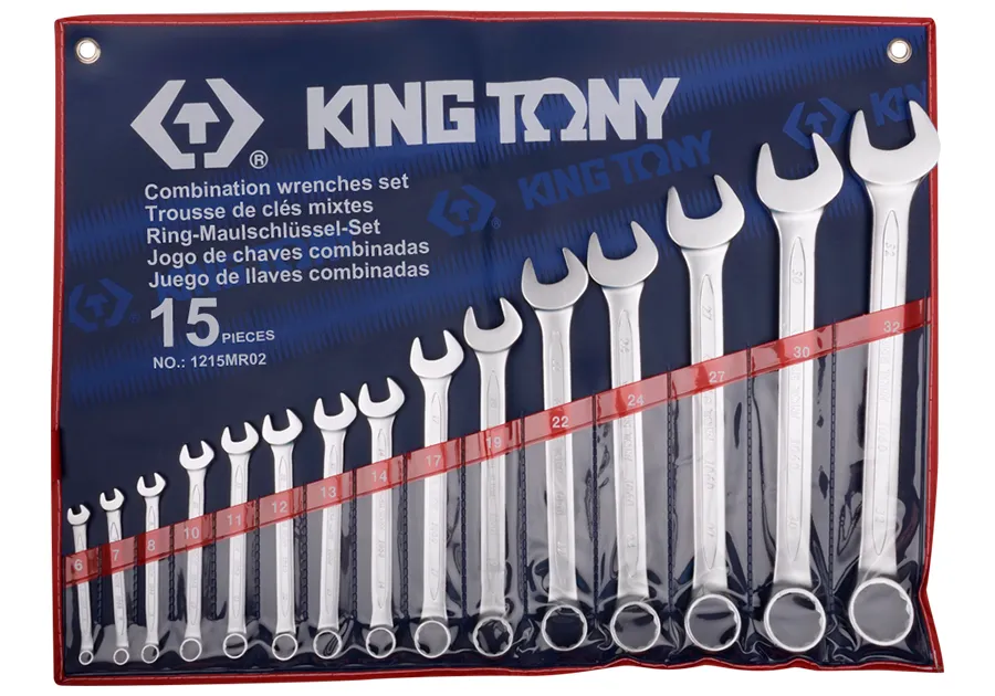 Bộ cờ lê (Combination Wrench) 1215MR02 KINGTONY 15 chi tiết chính hãng 