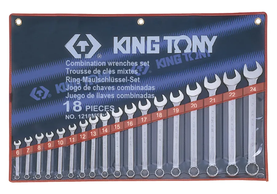 Bộ cờ lê (Combination Wrench) 1218MR01 KINGTONY 18 chi tiết chính hãng 
