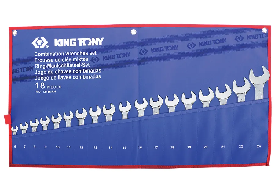 Bộ cờ lê (Combination Wrench) 1218MRN KINGTONY 18 chi tiết chính hãng 