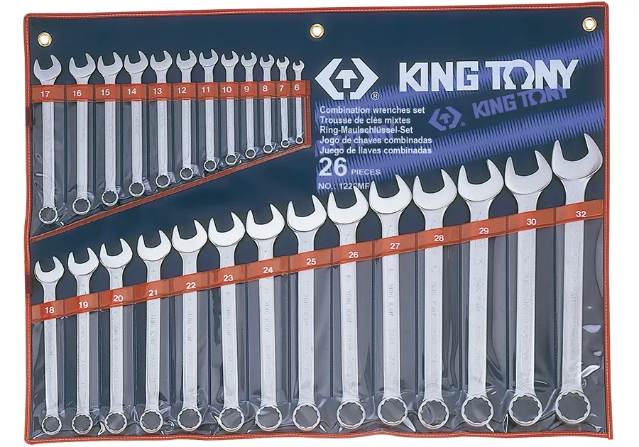 Bộ cờ lê (Combination Wrench) 1226MR KINGTONY 26 chi tiết chính hãng 