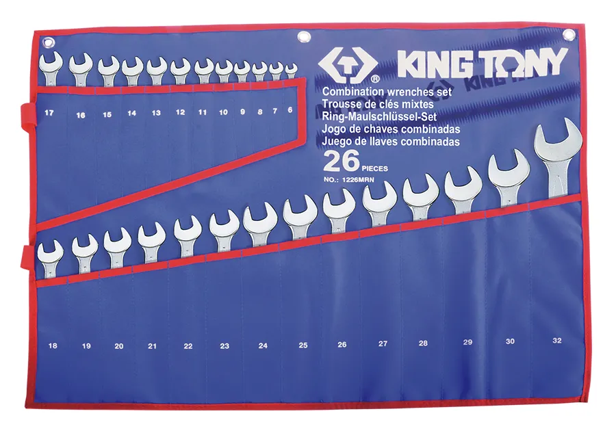 Bộ cờ lê (Combination Wrench) 1226MRN KINGTONY 26 chi tiết chính hãng 