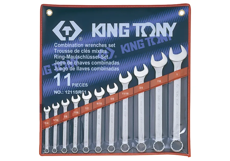 Bộ cờ lê (Combination Wrench) 1211SR01 KINGTONY 11 chi tiết chính hãng 