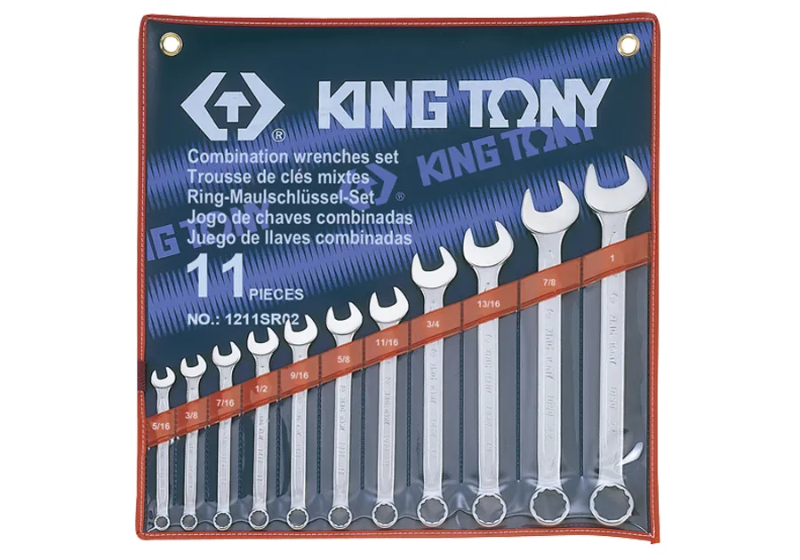 Bộ cờ lê (Combination Wrench) 1211SR02 KINGTONY 11 chi tiết chính hãng 