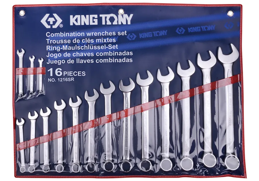 Bộ cờ lê (Combination Wrench) 1216SR KINGTONY 16 chi tiết chính hãng 