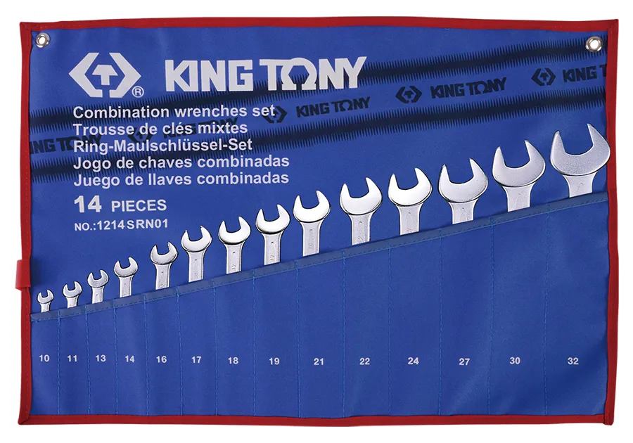 Bộ cờ lê (Combination Wrench) 1214SRN01 KINGTONY 14 chi tiết chính hãng 