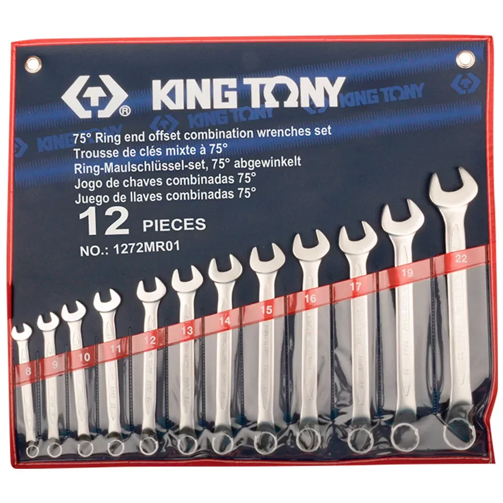 Bộ cờ lê vòng miệng (Offset Combinatiom Wrench Set) 1272MR01 KINGTONY 12 chi tiết chính hãng 