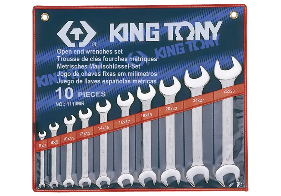 Bộ cờ lê 2 đầu miệng (Open End Wrench Set) 1110MR KINGTONY 10 chi tiết chính hãng 