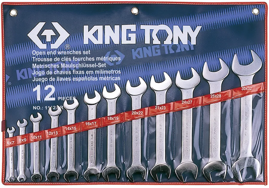 Bộ cờ lê 2 đầu miệng (Open End Wrench Set) 1112MR KINGTONY 12 chi tiết chính hãng 