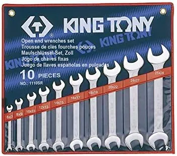 Bộ cờ lê 2 đầu miệng (Open End Wrench Set) 1110SR KINGTONY 10 chi tiết chính hãng 