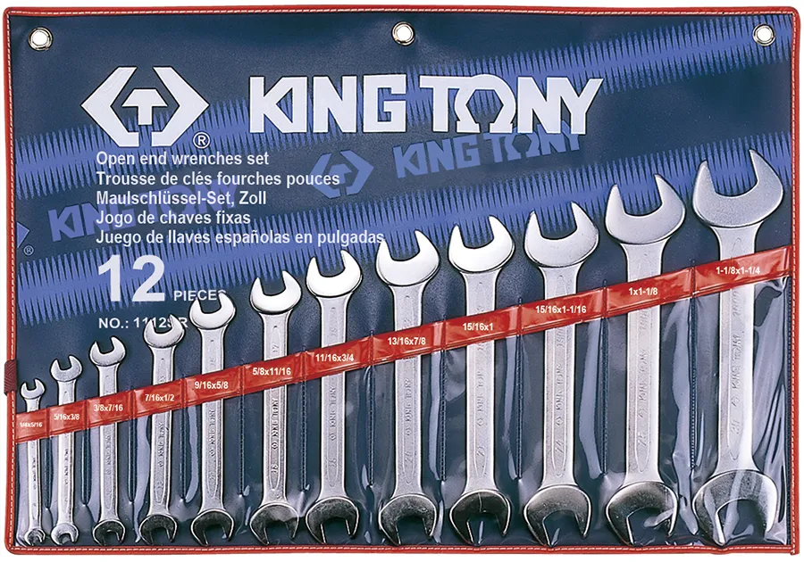 Bộ cờ lê 2 đầu miệng (Open End Wrench Set) 1112SR KINGTONY 12 chi tiết chính hãng 