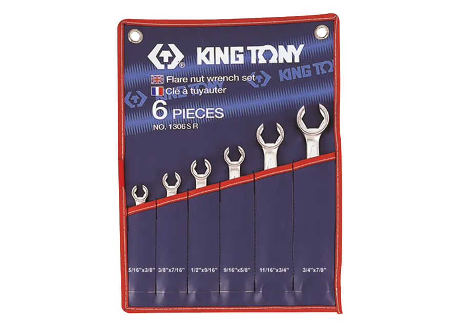 Bộ cờ lê đai ốc (Flare Nut Wrench Set) 1306SR KINGTONY 6 chi tiết chính hãng