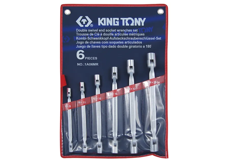 Bộ cờ lê 2 đầu xoay kết hợp (Flexible Head Wrench Set) 1B06MR KINGTONY 6 chi tiết chính hãng