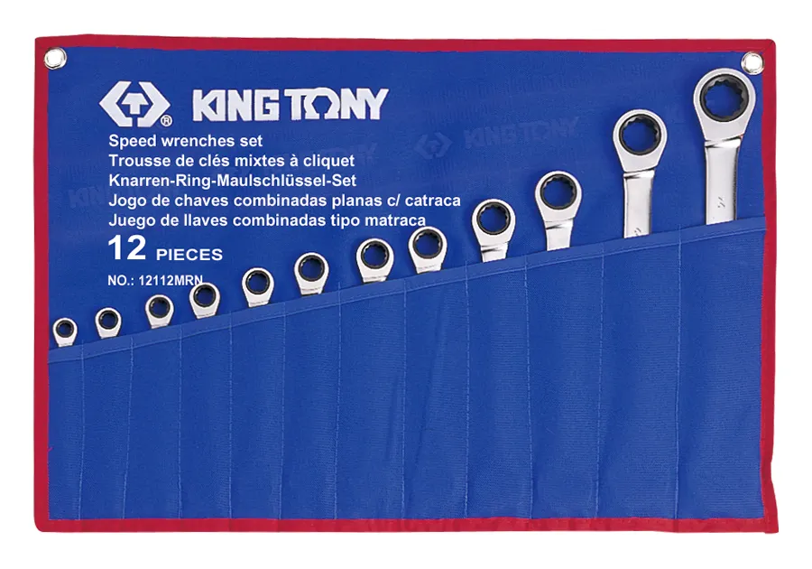 Bộ cờ lê vòng miệng tự động (Speed Wrench Set) 12112MRN KINGTONY 12 chi tiết chính hãng 