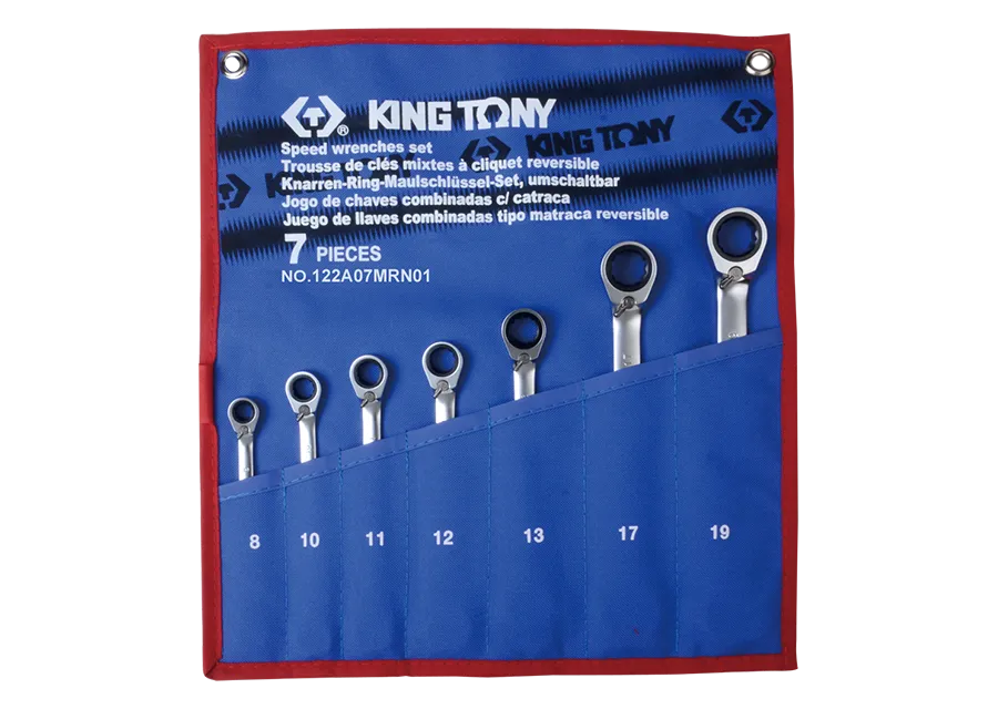 Bộ cờ lê vòng miệng tự động (Speed Wrench Set) 12207MRN01 KINGTONY 7 chi tiết chính hãng 