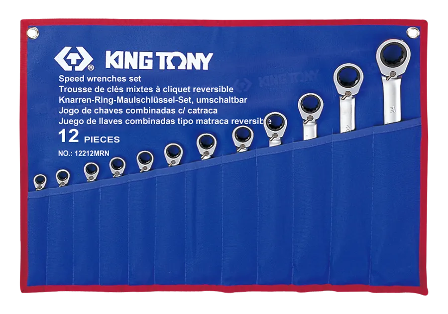 Bộ cờ lê vòng miệng tự động (Speed Wrench Set) 12212MRN KINGTONY 12 chi tiết chính hãng 