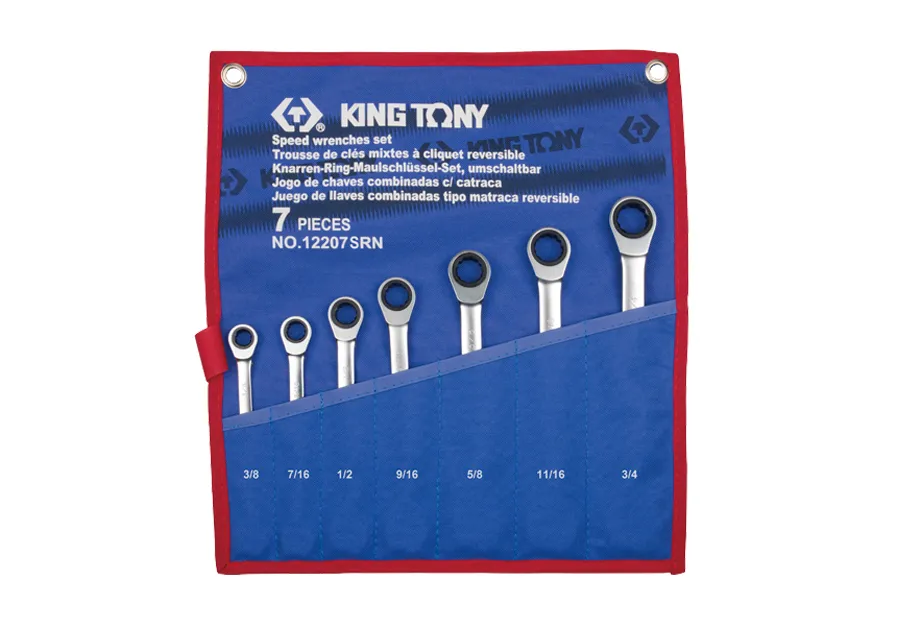 Bộ cờ lê vòng miệng tự động (Speed Wrench Set) 12207SRN KINGTONY 7 chi tiết chính hãng 