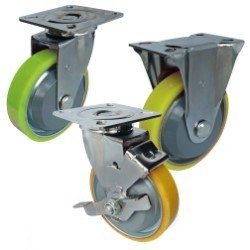 Bánh Xe Đẩy Nhựa PU càng G150 lõi thép 